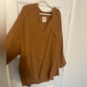 Aerie Pool-To-Party Cover Up/button up XXL